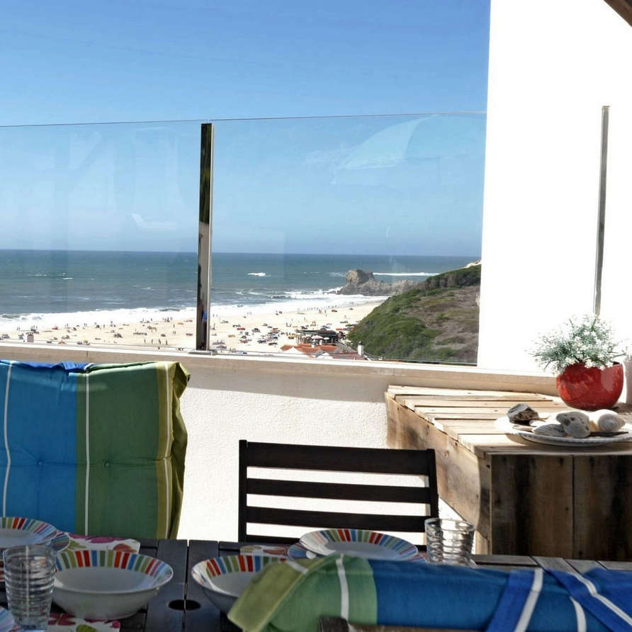 Beach and sea view from rooftop terrace holiday portugal silvercoast